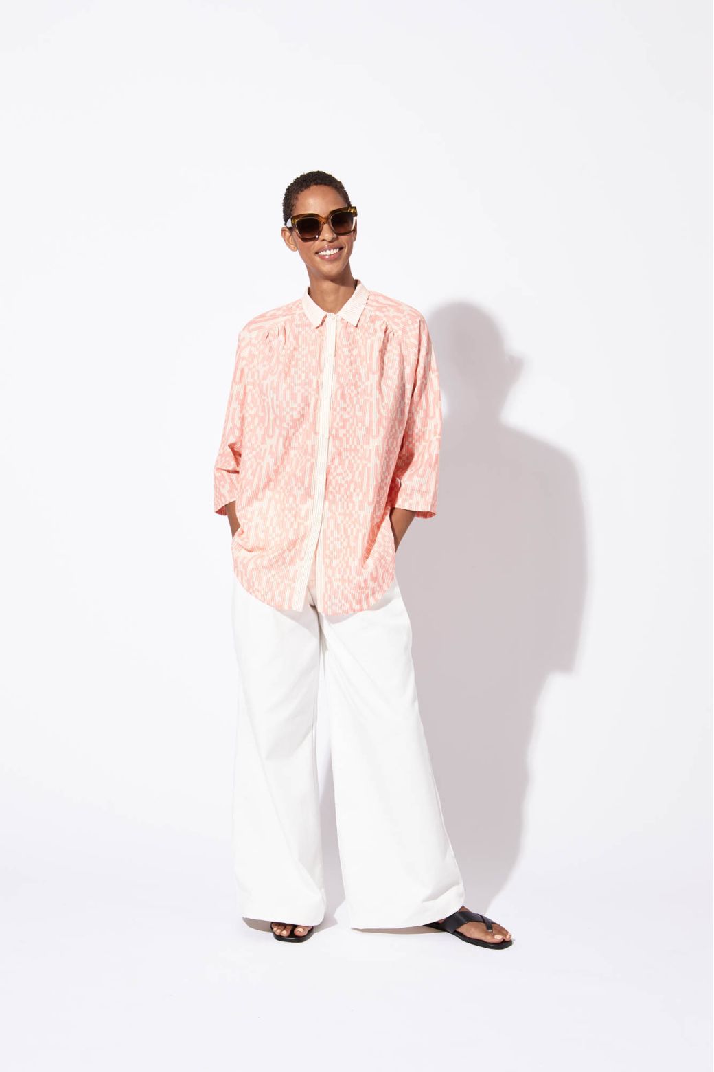 CHEMISE TELMA DAMIER ROSE