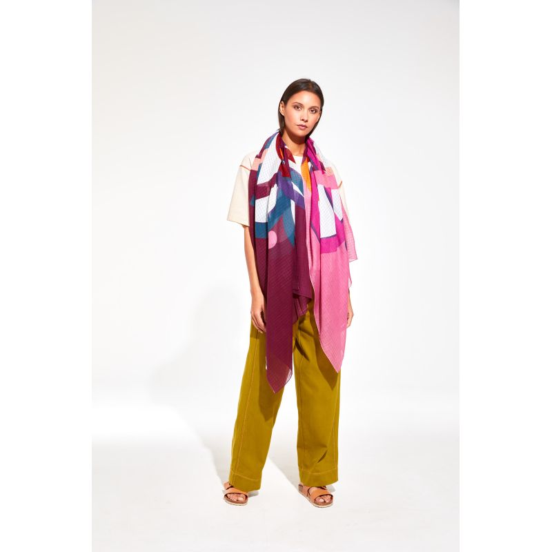 Foulard Icone Bordeaux Rose