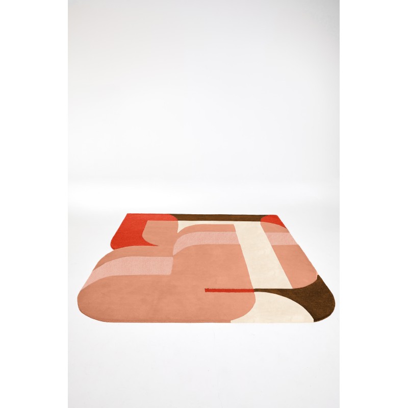 Large Calice Pink Square Rug 180x180 | Mapoésie