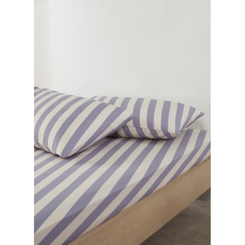 Diagonal Purple Fitted Sheet