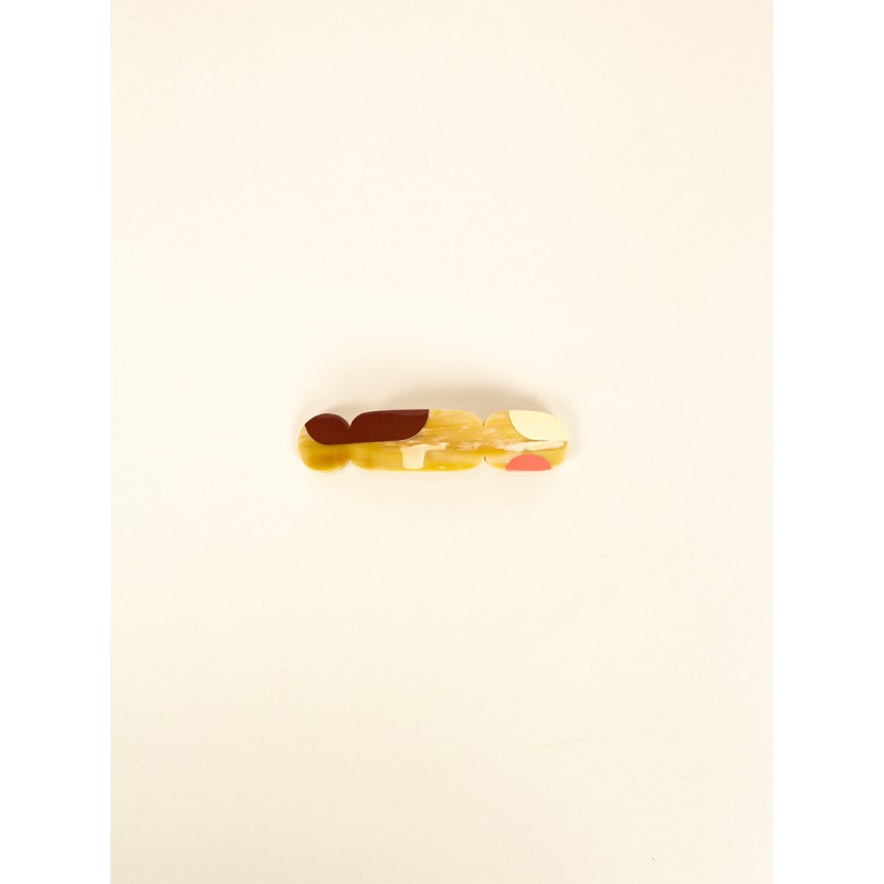 Nymph Hair Clip in blond horn and Bordeaux lacquer