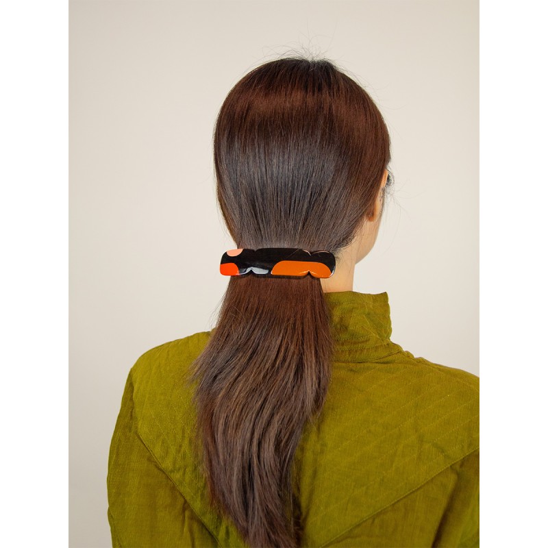 Nymph hair clip in black horn and Ginger lacquer