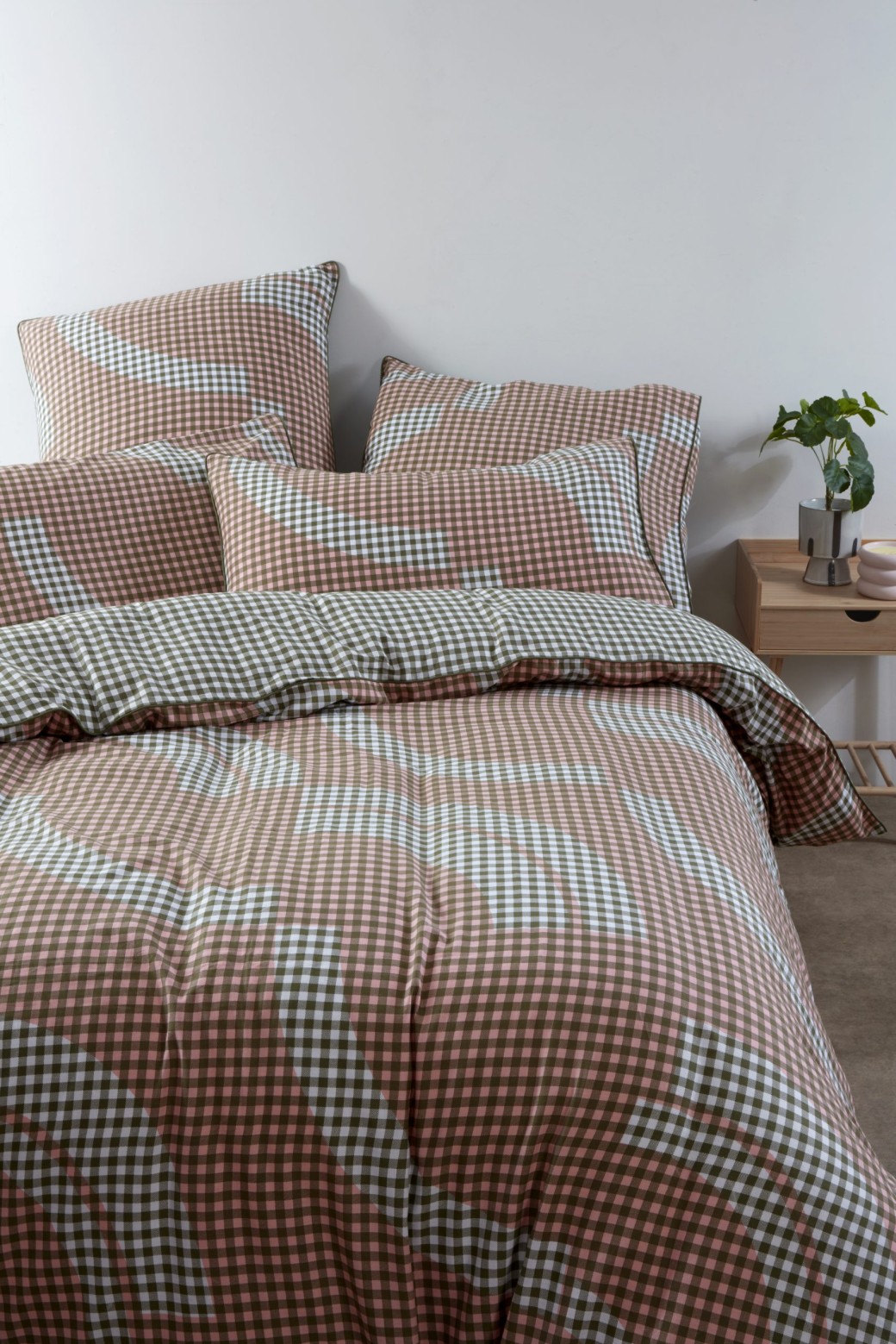 Housse de coussin Vichy Rose