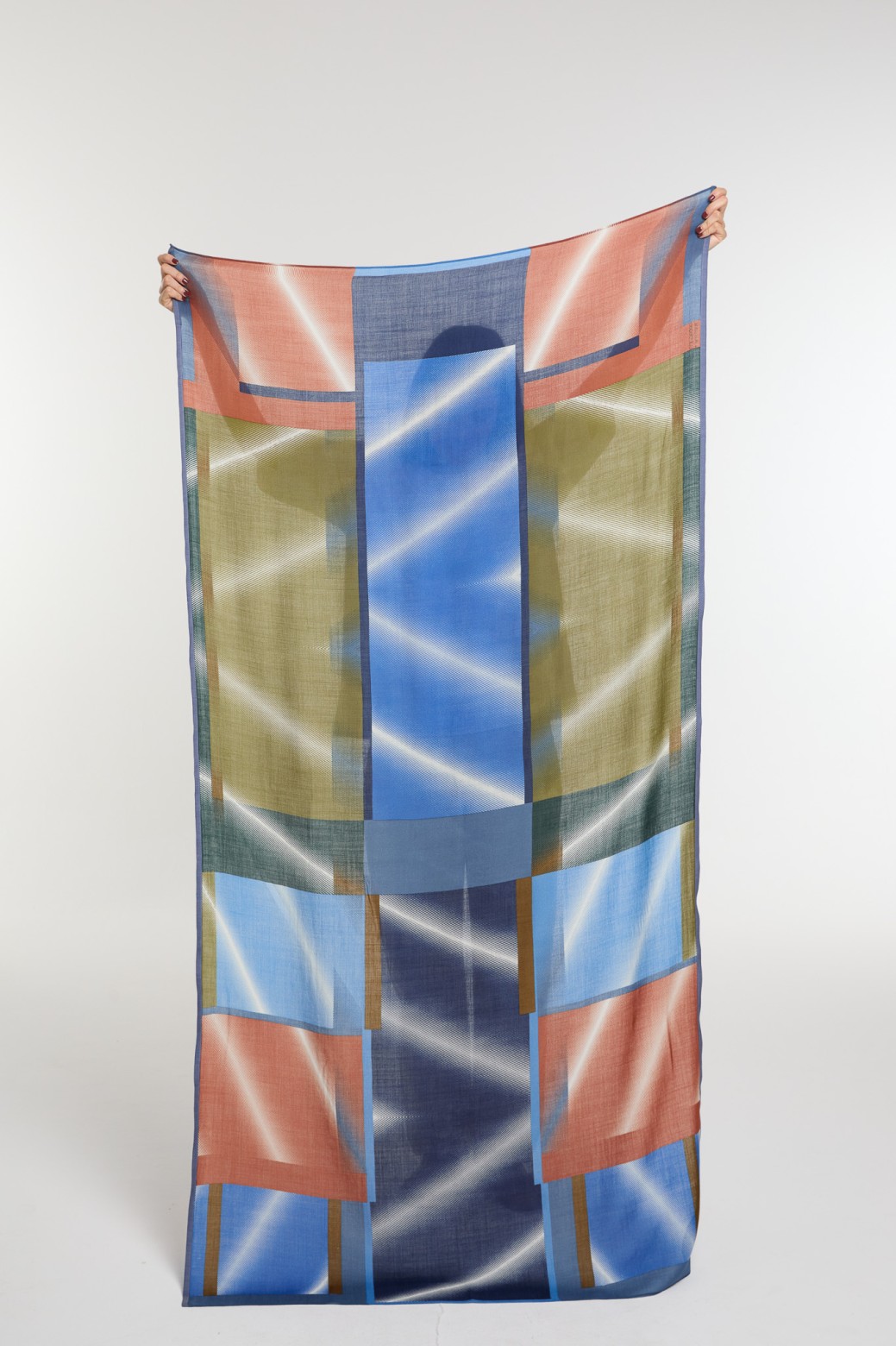 Foulard Mystique Bleu Vert Graphique | Mapoésie Paris