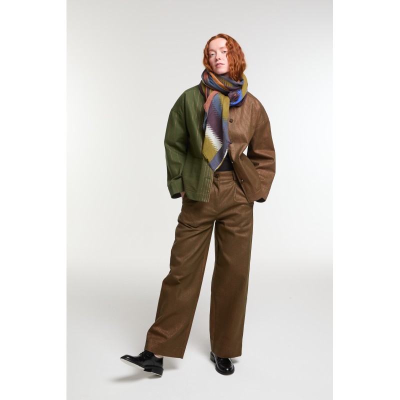 Foulard Mouvance Kaki Tons Naturels | Mapoésie Paris