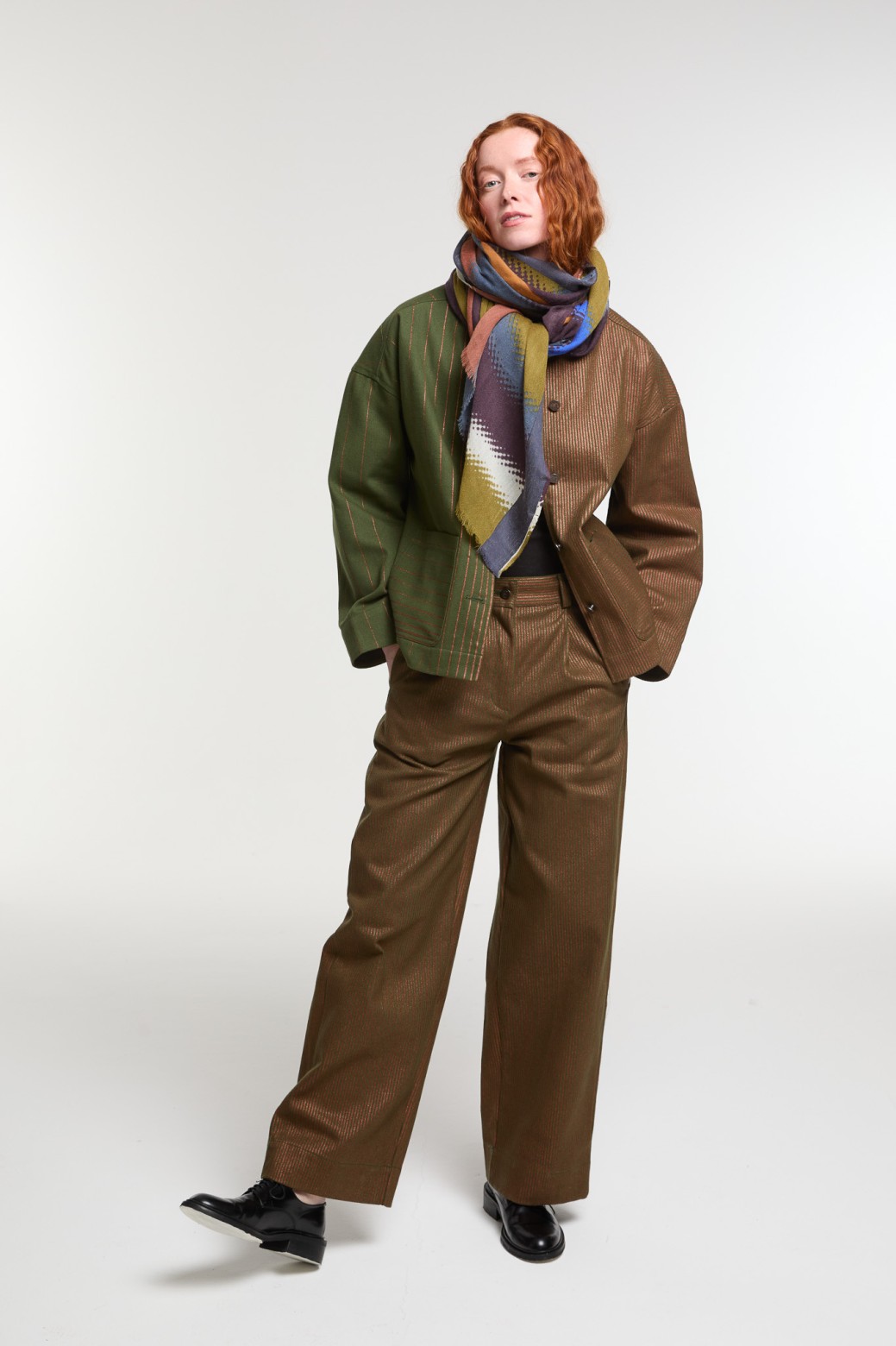 Foulard Mouvance Kaki Tons Naturels | Mapoésie Paris