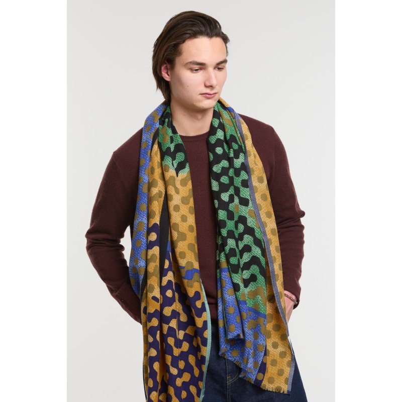 Foulard Variation Noir Vert Chic Moderne | Mapoésie