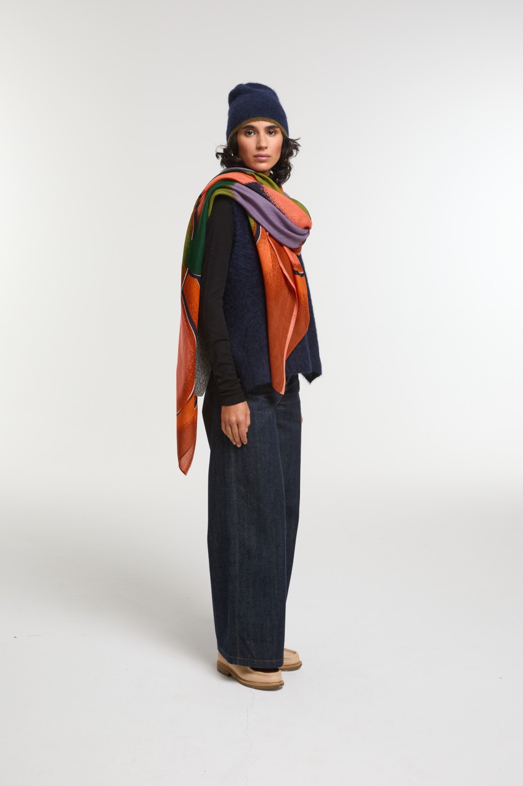 Foulard Aurae Roux aux Tons Chauds | Mapoésie