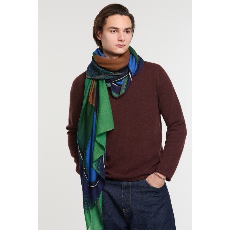 Foulard Aurae Vert Imprimé Arty | Mapoésie