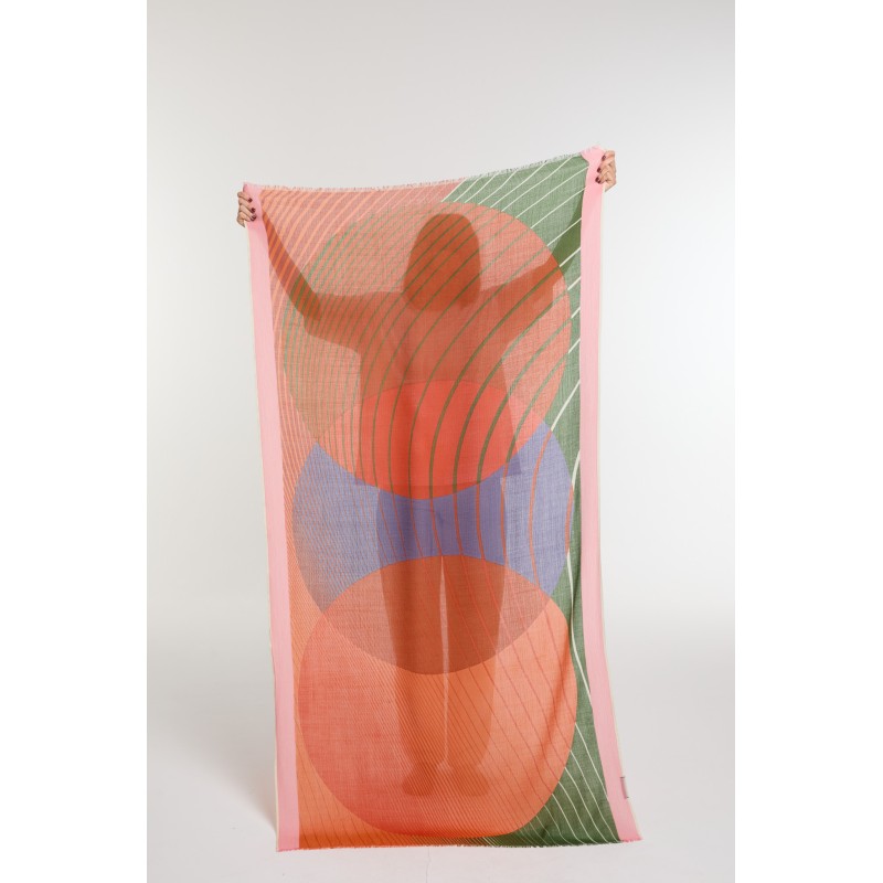 Foulard Astre Orange Design Céleste | Mapoésie Paris