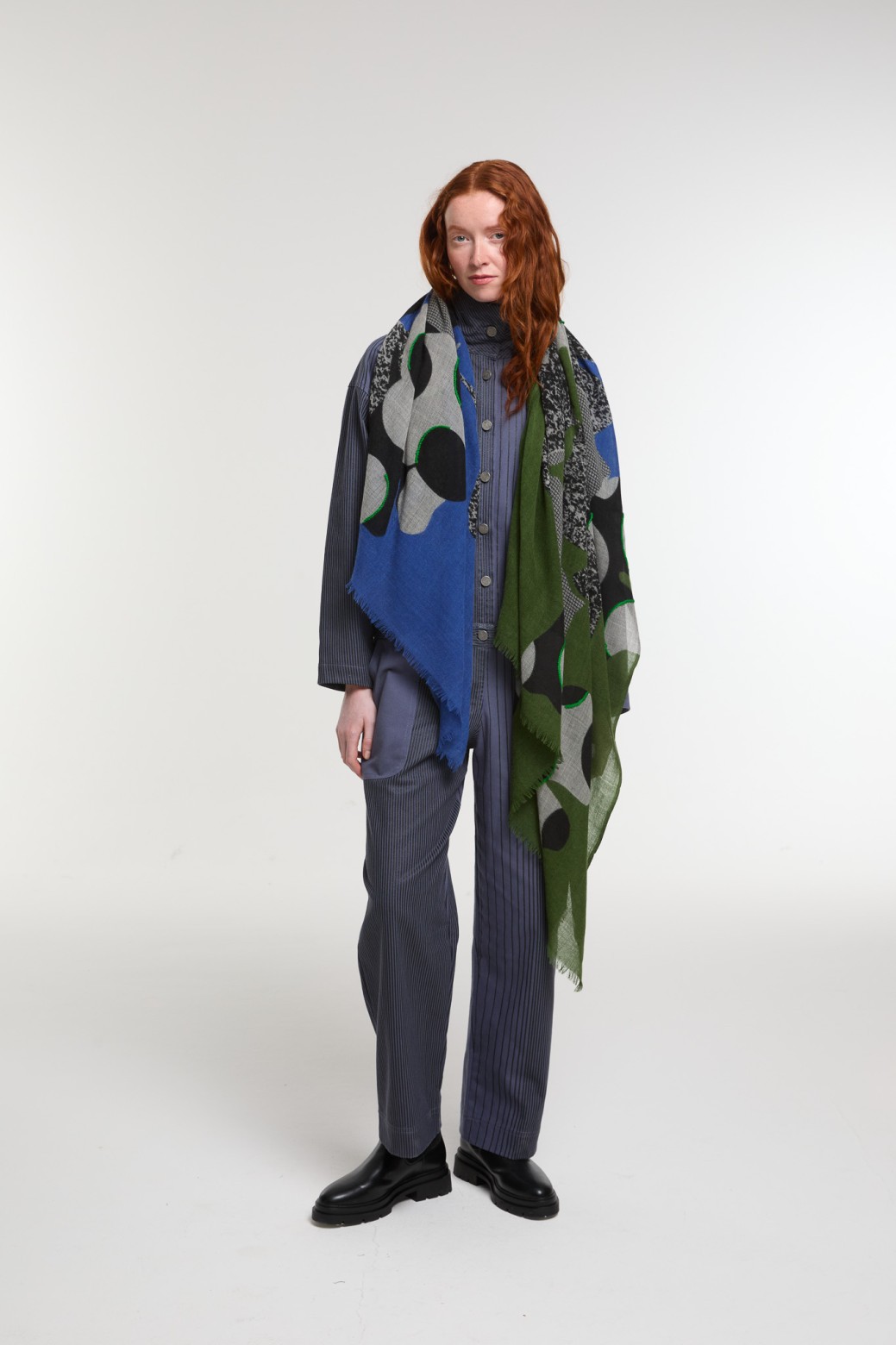 Foulard Éternel Vert Bleu Chic & Fluide | Mapoésie Paris