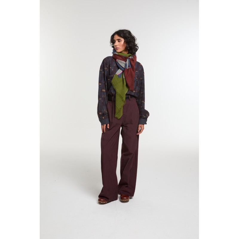Foulard Éternel Kaki Rose Allure Arty | Mapoésie Paris