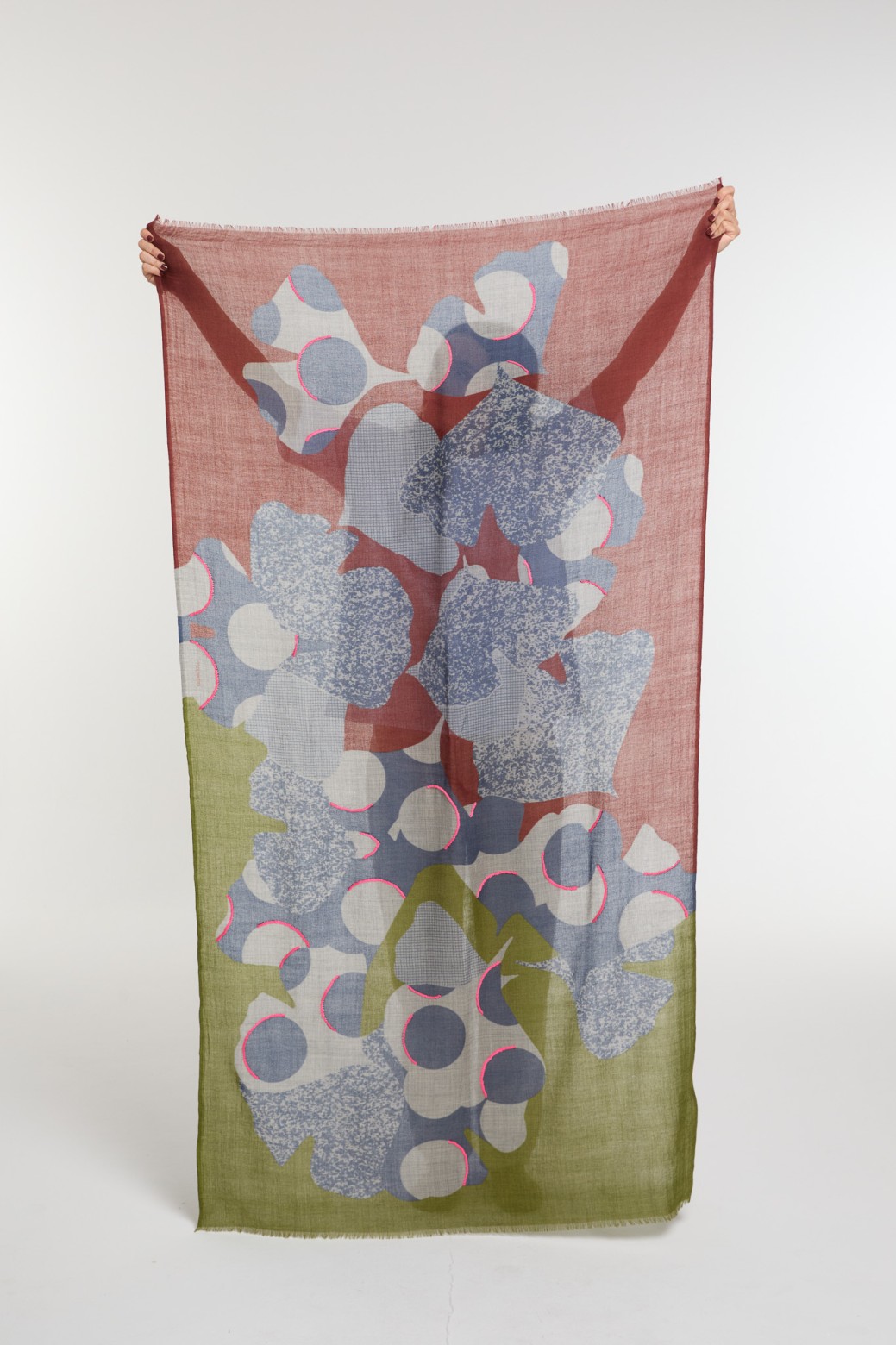 Foulard Éternel Kaki Rose Allure Arty | Mapoésie Paris