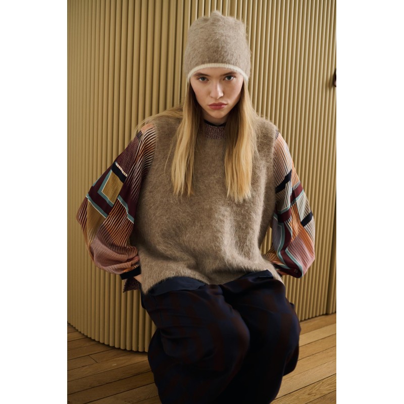 Pull Nérée Fjord Naturel en Maille | Mapoésie Paris