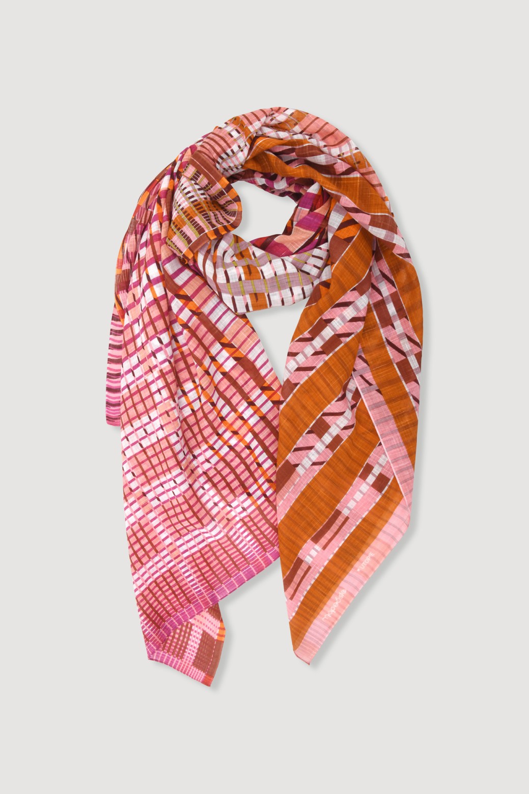 Foulard en coton Graphique Utopie rose/Mapoésie