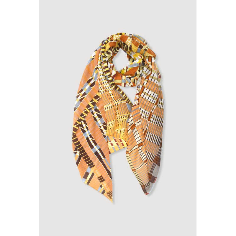 Foulard en coton Graphique Utopie Jaune/Mapoésie