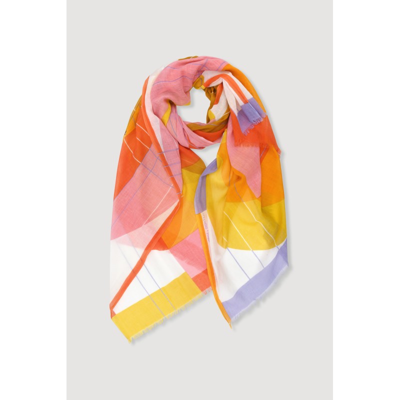 Foulard en coton Graphique Forma orange/Mapoésie