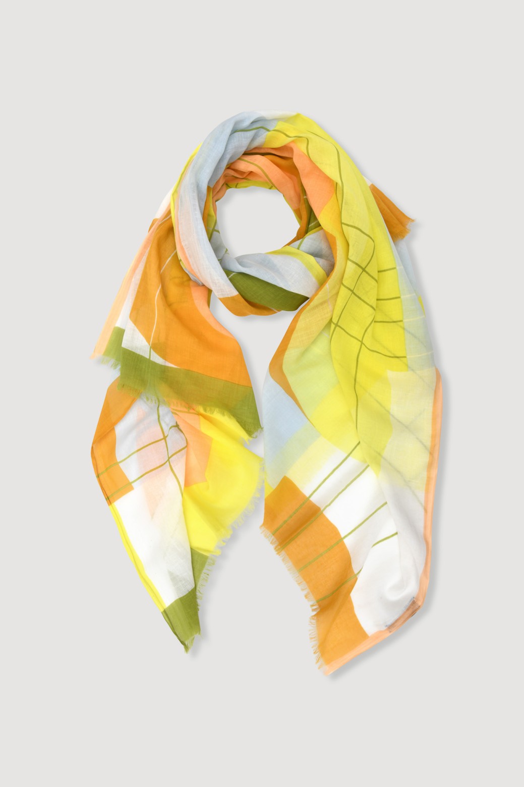 Foulard en coton Graphique Forma jaune/Mapoésie