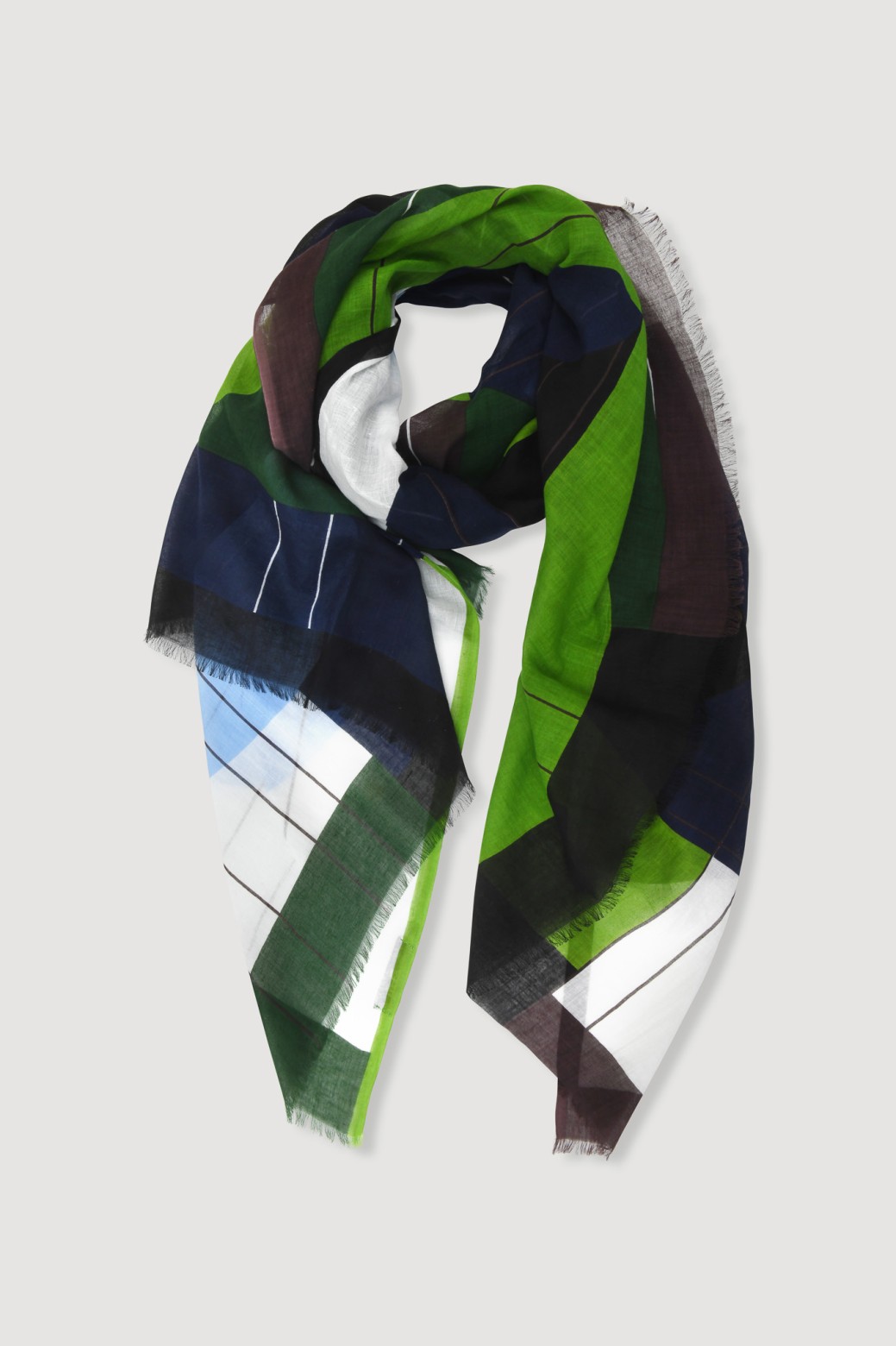 Foulard en coton Graphique Forma bleu vert/Mapoésie