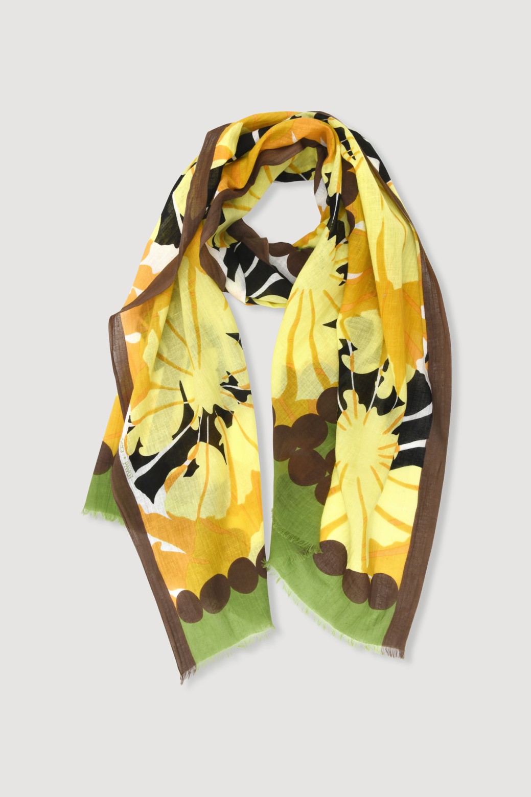 Foulard en coton Graphique à fleur jaune/Mapoésie