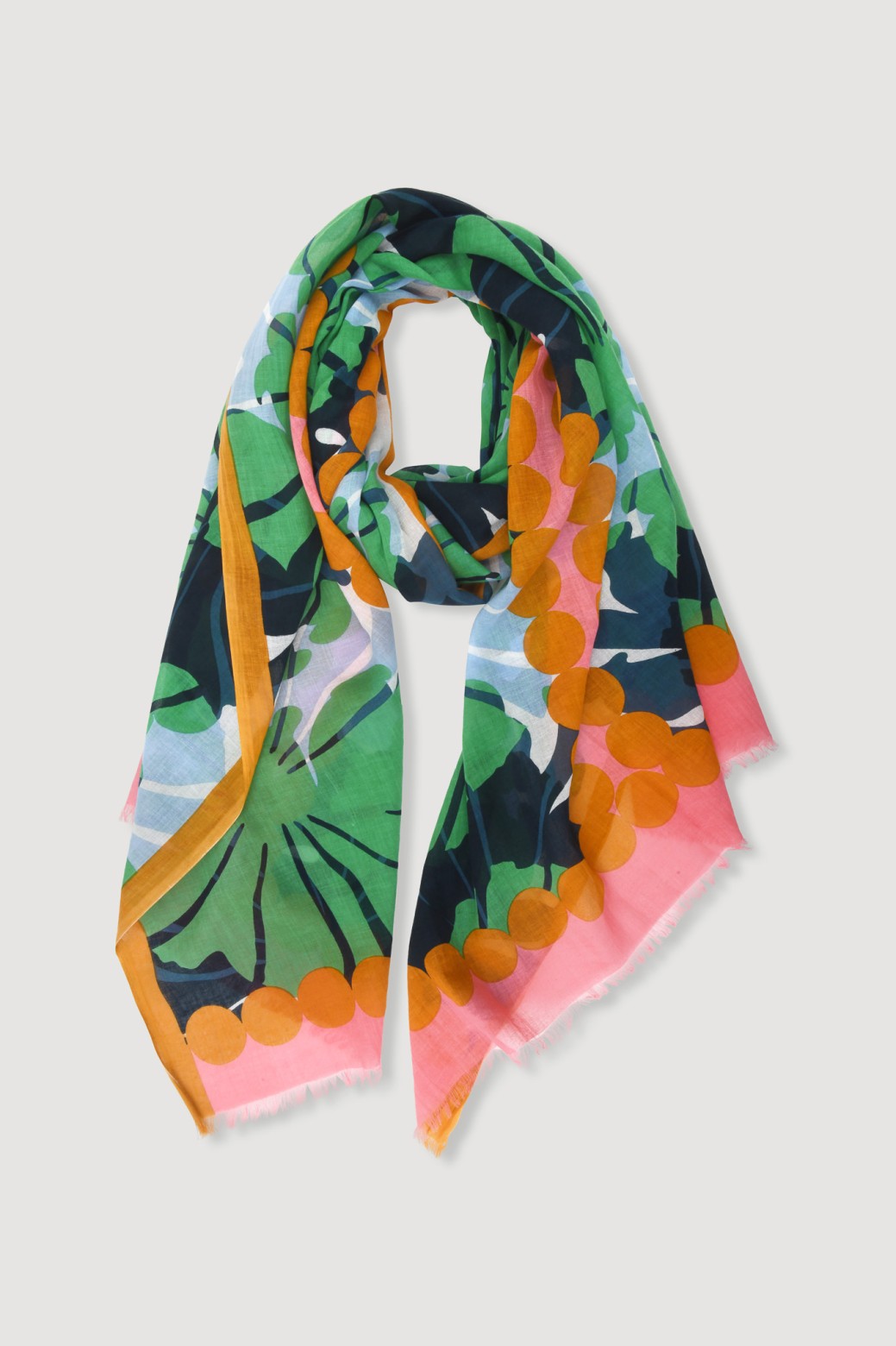 Foulard en coton Graphique à fleur vert/Mapoésie
