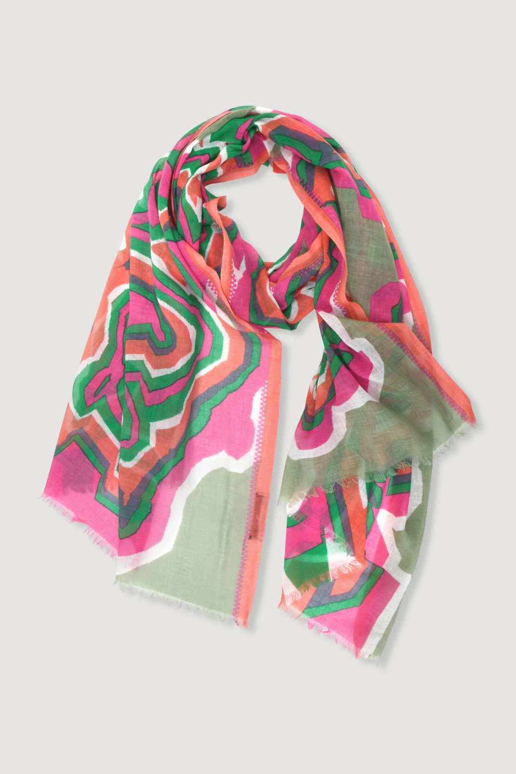 Foulard en coton Graphique Agate rose/Mapoésie