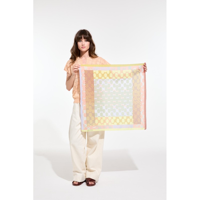 Graphic cotton scarf - Pastel Pollen/Mapoésie