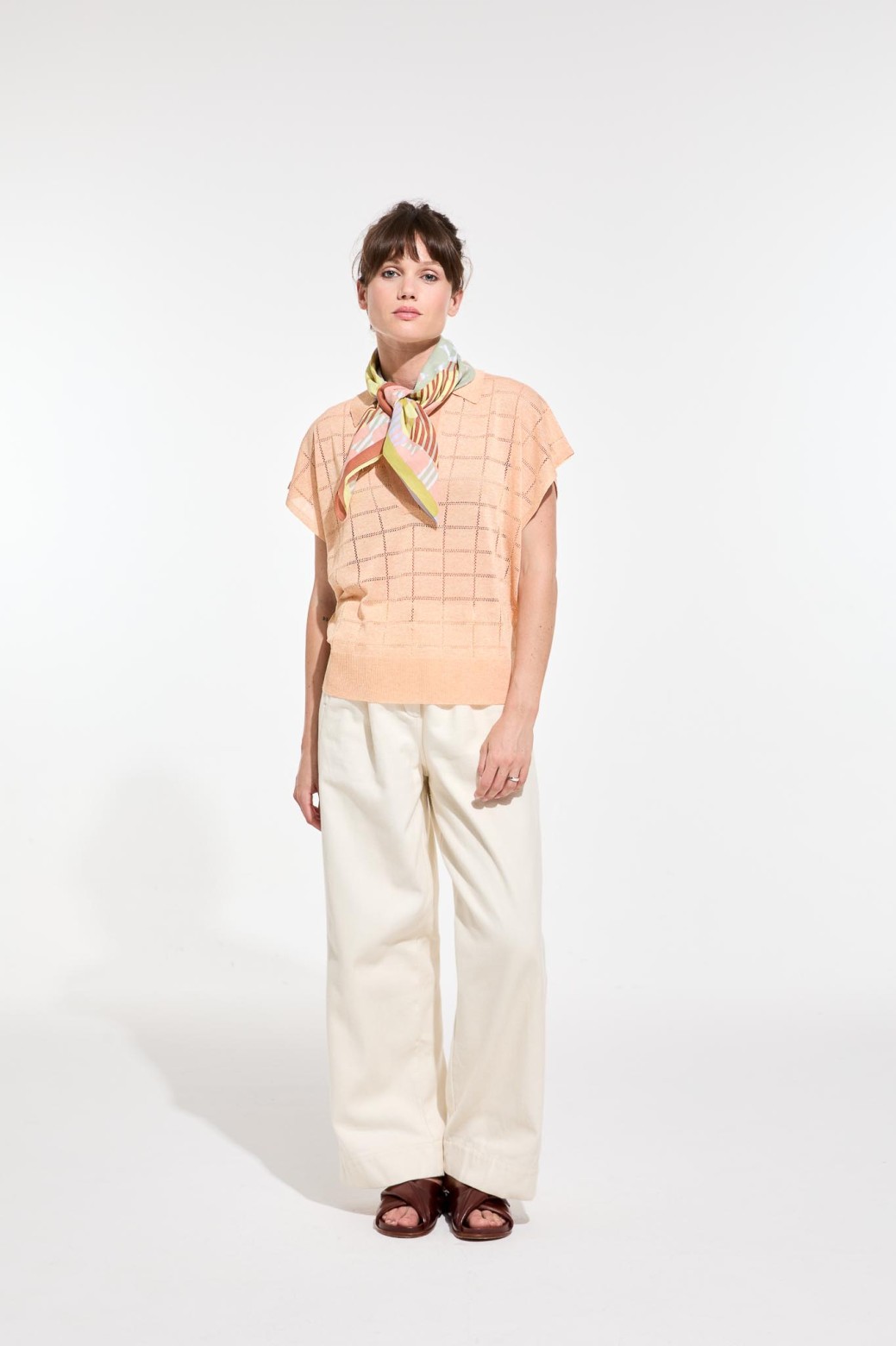 Graphic cotton scarf - Pastel Pollen/Mapoésie