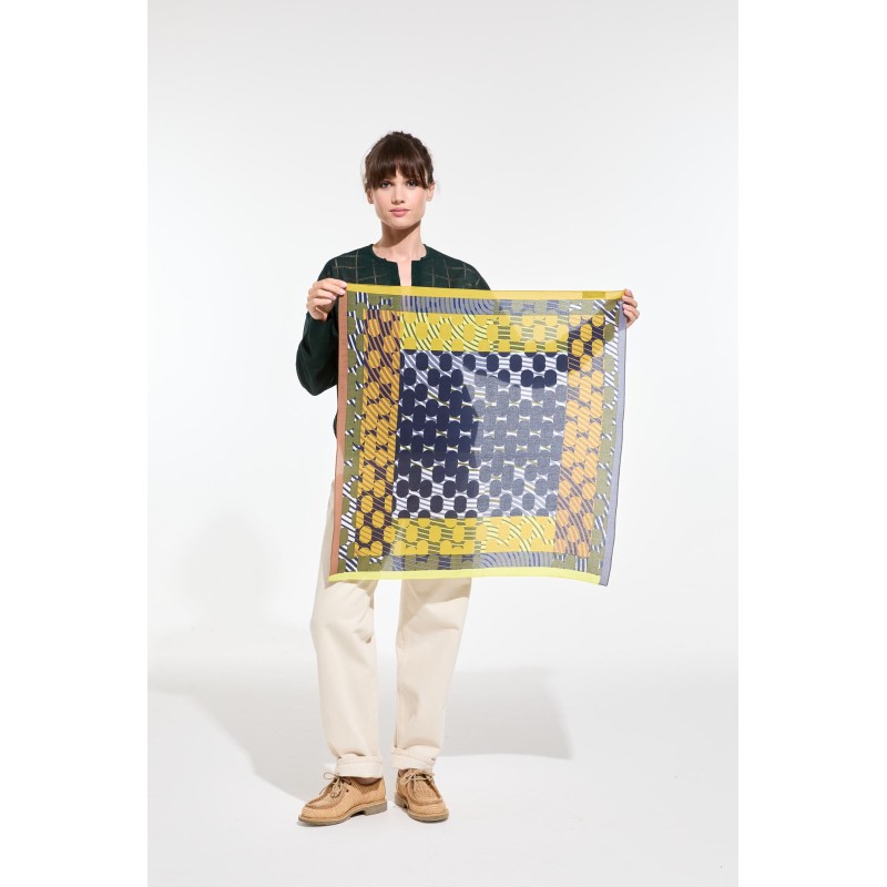 Graphic cotton scarf - Yellow Pollen/Mapoésie