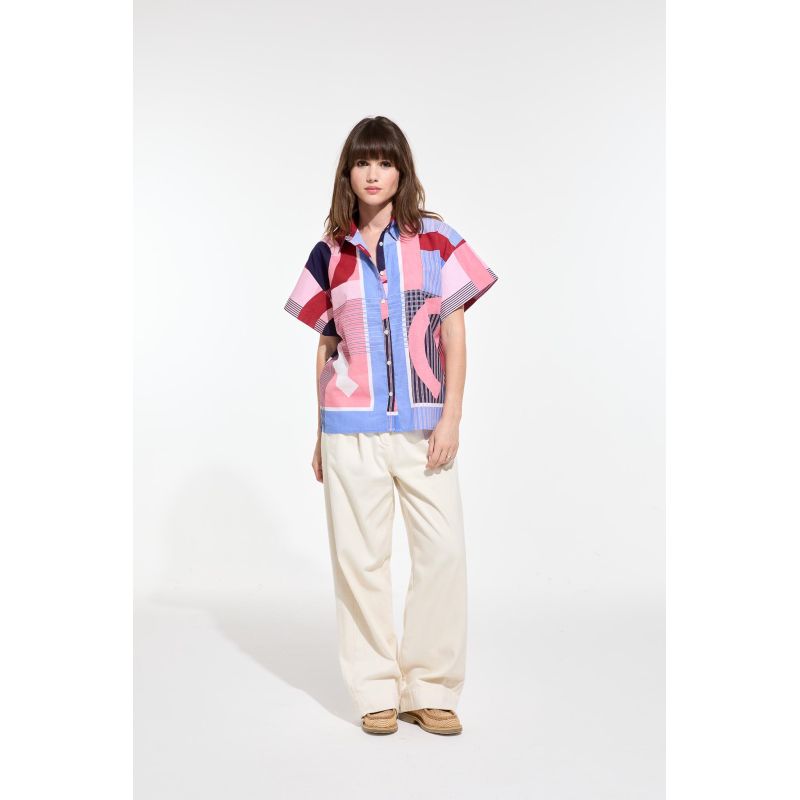 Chemise Andrew Ta Poesie Rouge Bleu