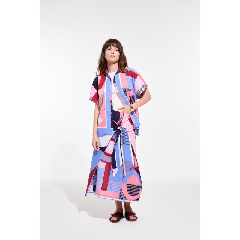 Chemise Andrew Ta Poesie Rouge Bleu