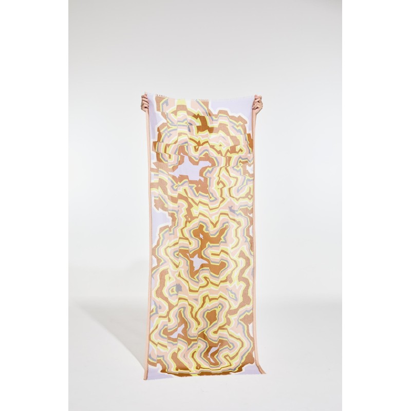 Foulard en coton Graphique Agate jaune/Mapoésie