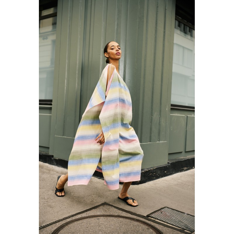 Robe longue asymétrique-multicolore/Mapoésie