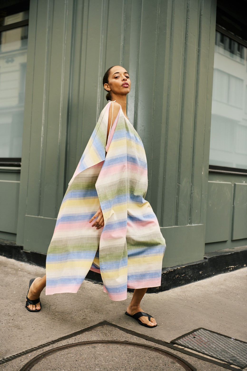 Robe longue asymétrique-multicolore/Mapoésie