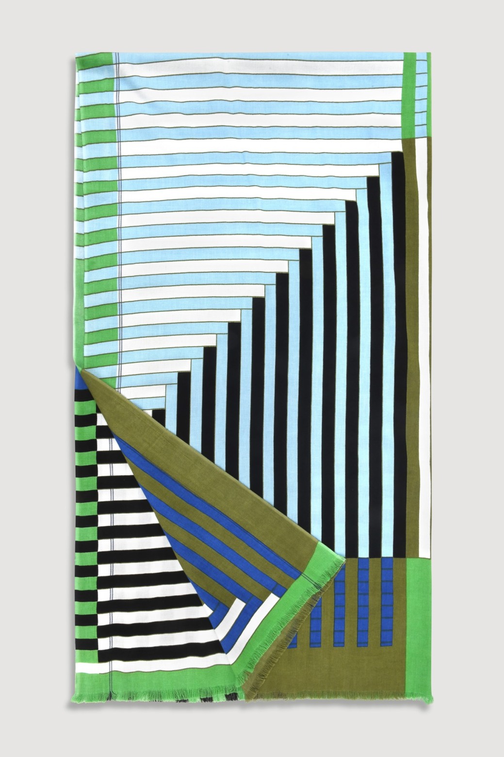 Fouta en coton graphique Riviera vert/Mapoésie