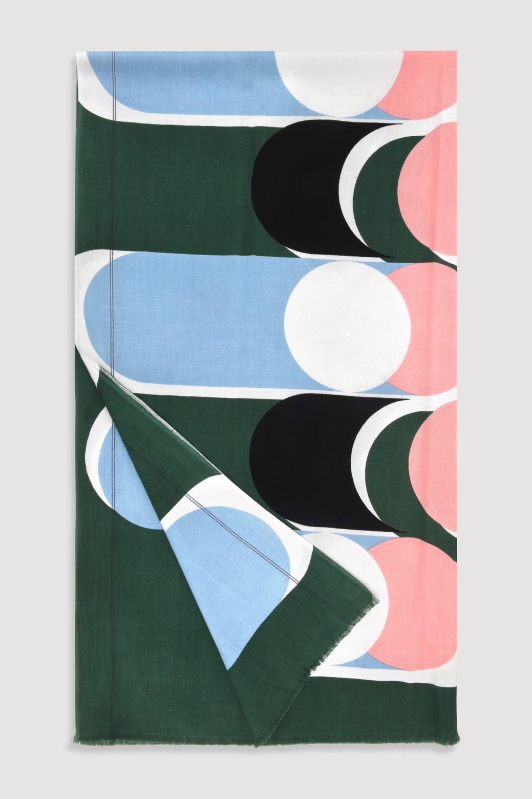Fouta en coton graphique Corolle vert/Mapoésie