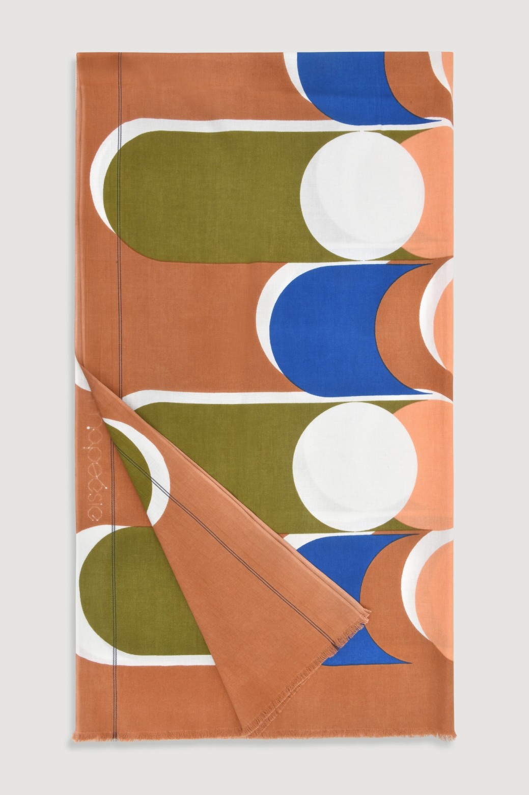 Fouta en coton graphique Corolle caramel/Mapoésie