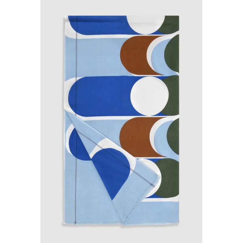 Fouta en coton graphique Corolle bleu/Mapoésie