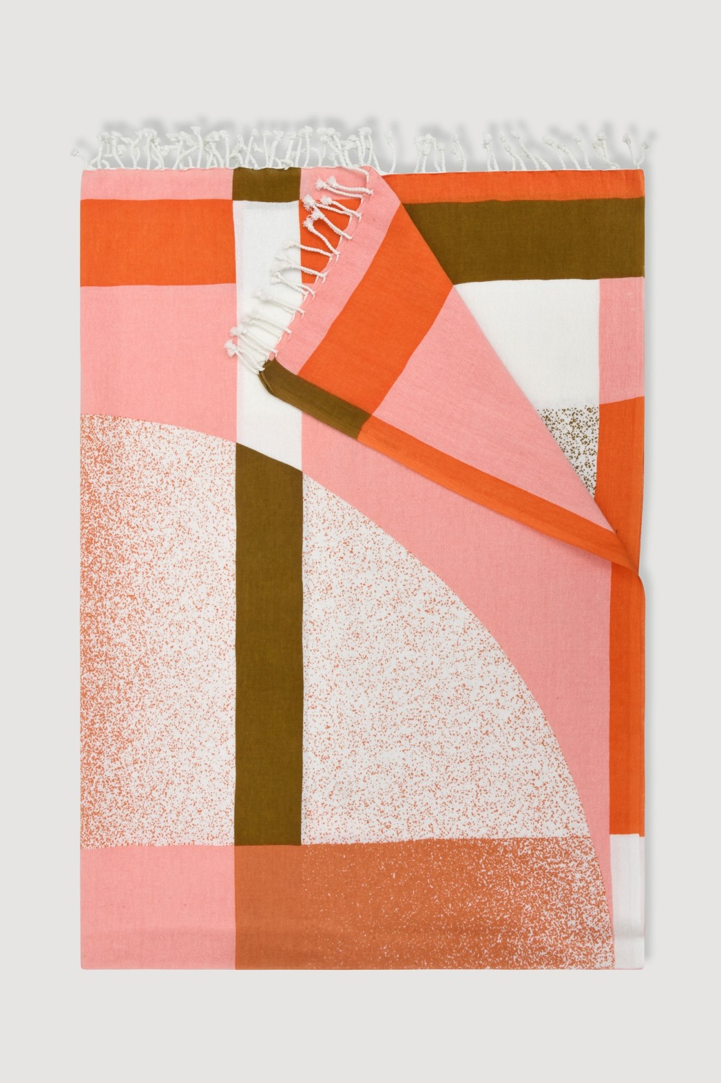 Pink Sunrise graphic cotton fouta / Mapoésie