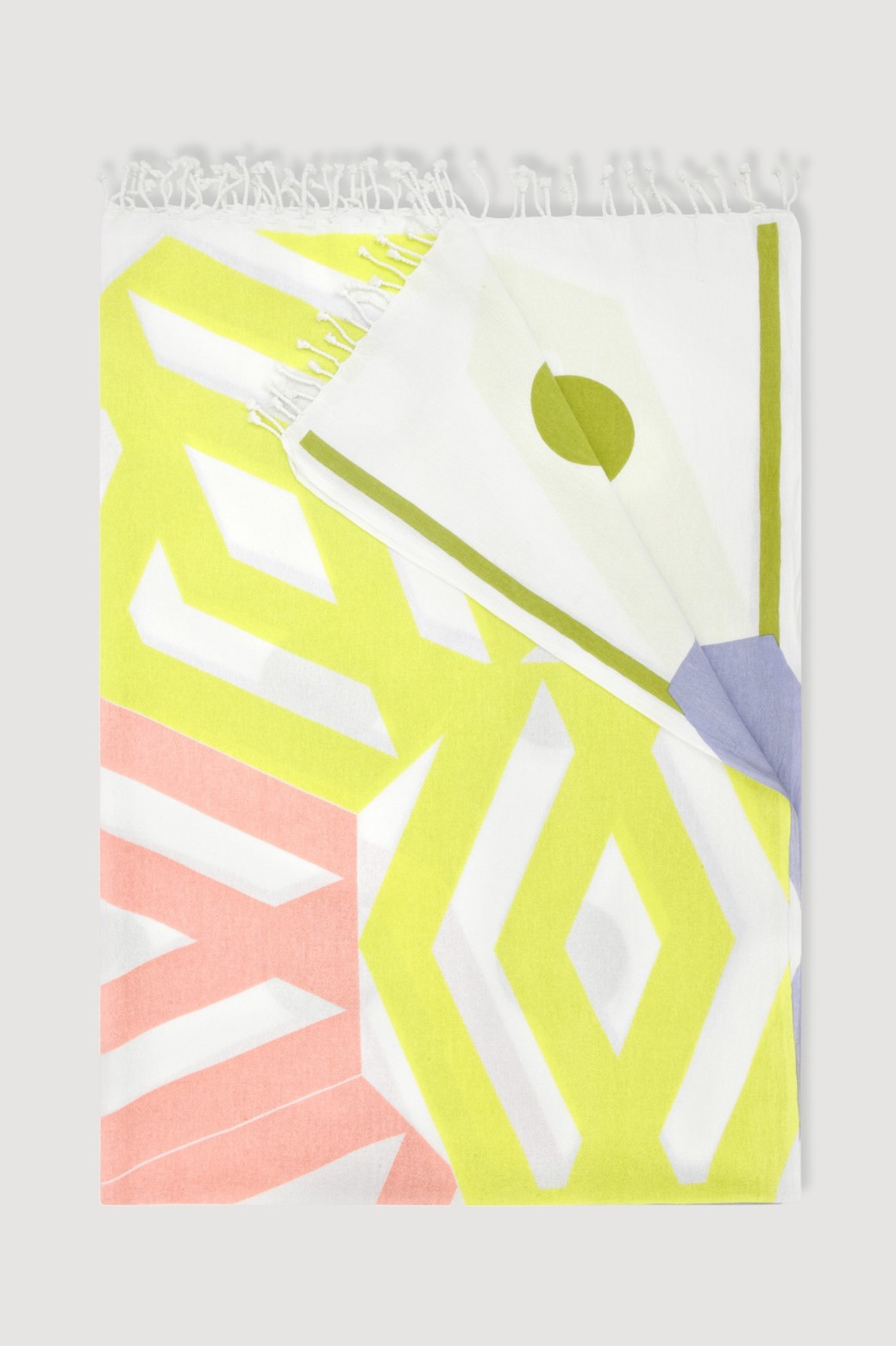 Bloom graphic print cotton fouta – yellow / Mapoésie