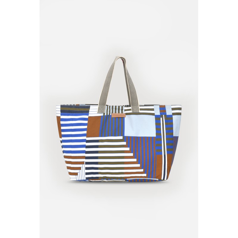 Sac de plage à rayures-bleu/Mapoésie