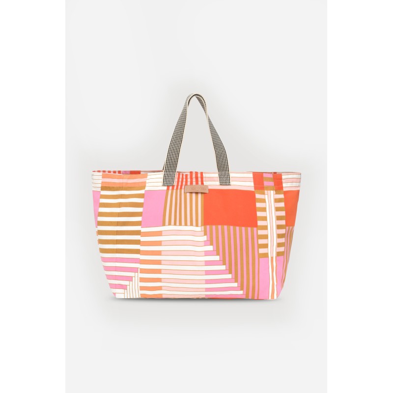 Sac de plage à rayures-rose/Mapoésie