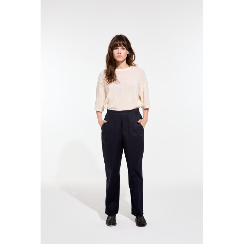Pantalon coupe droite-marine/ Mapoésie