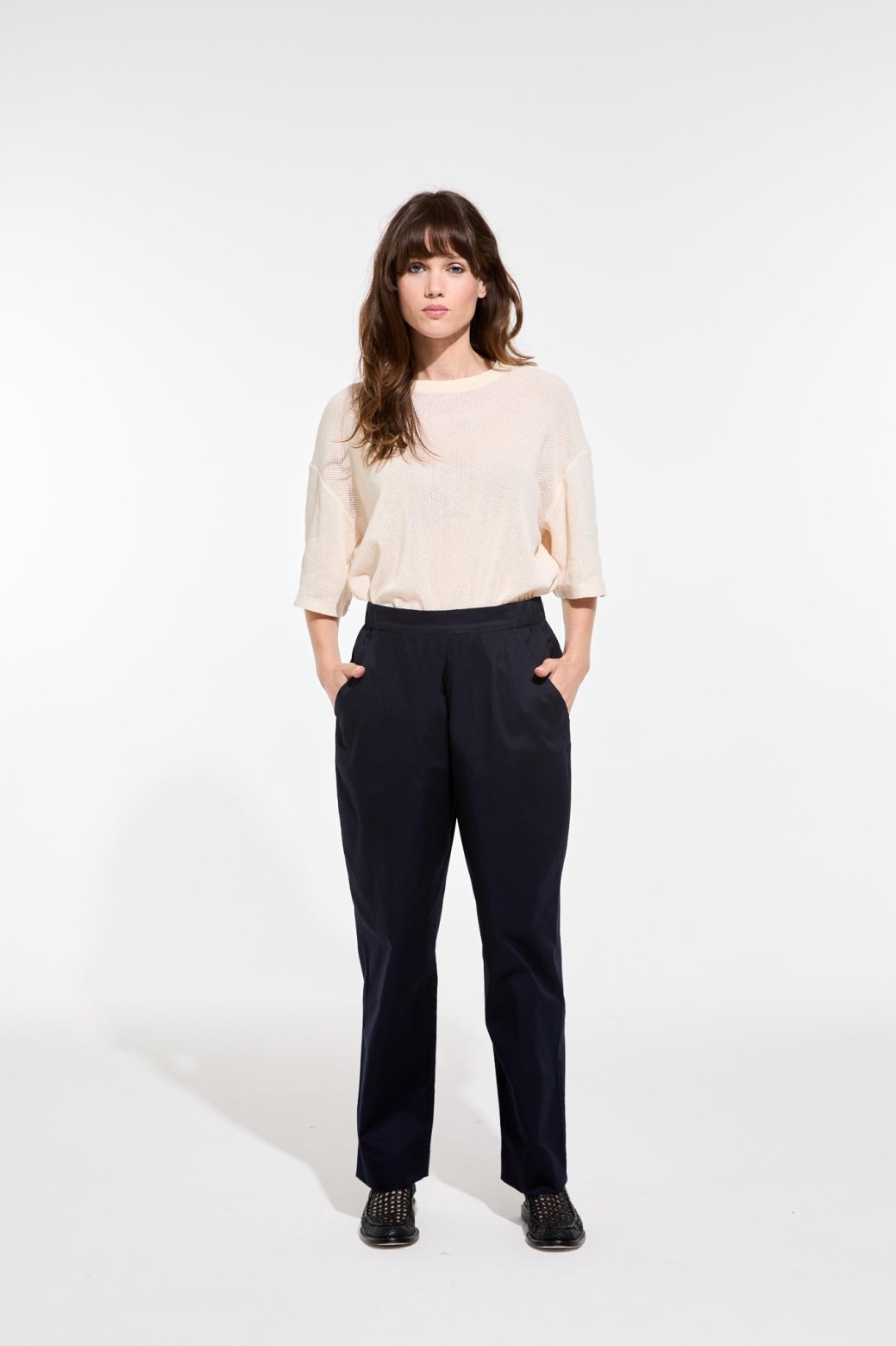 Pantalon coupe droite-marine/ Mapoésie