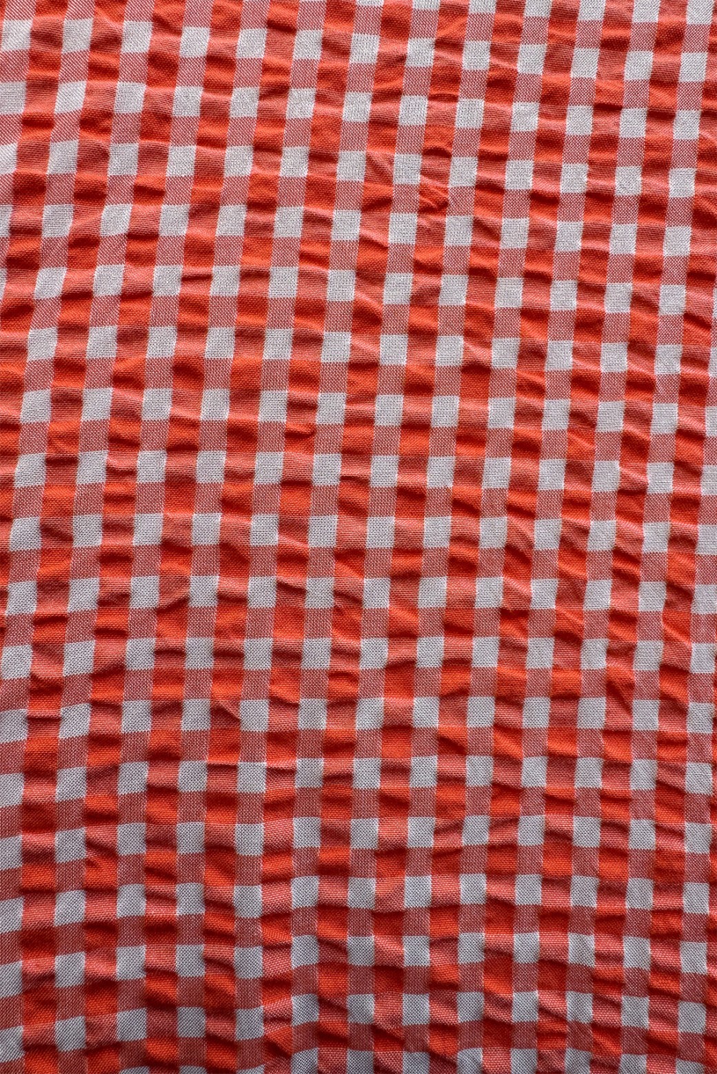 Robe longue manches courtes à carreaux-orange/Mapoésie