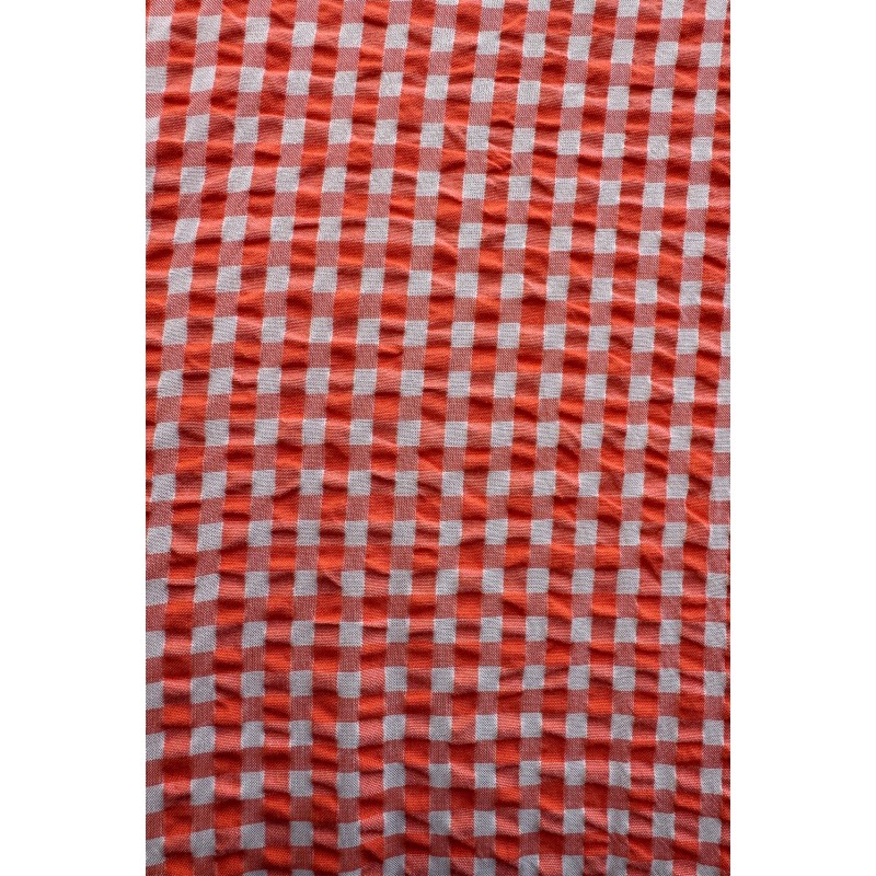 Pantalon à carreaux coupe droite-orange/Mapoésie