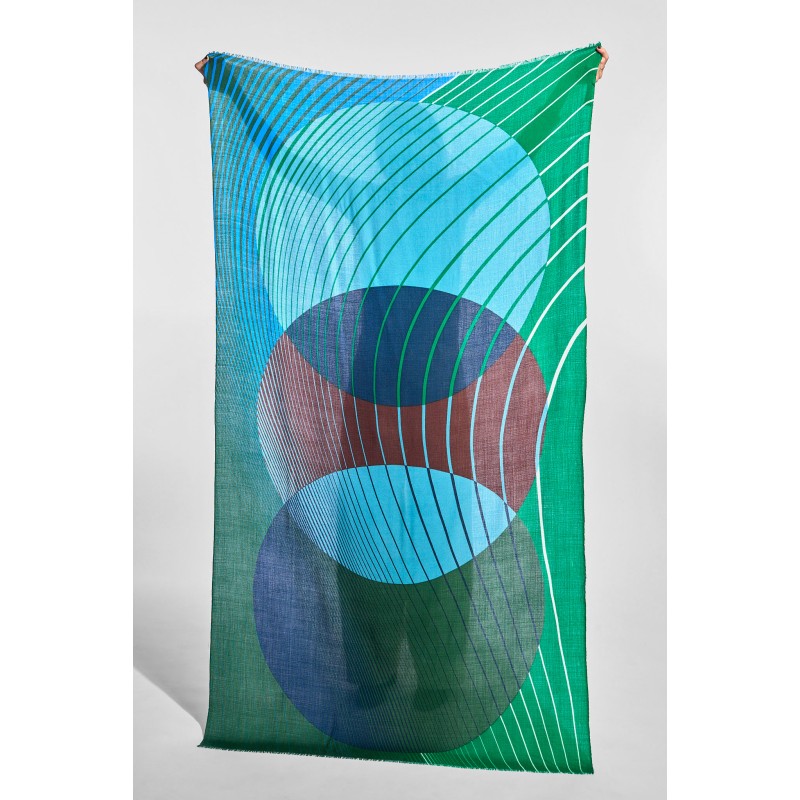 Foulard  Astre Gris Bleu