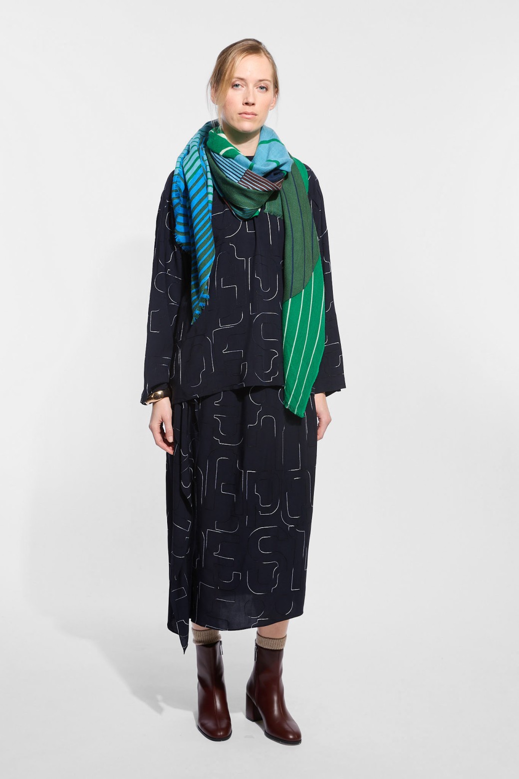 Foulard  Astre Gris Bleu
