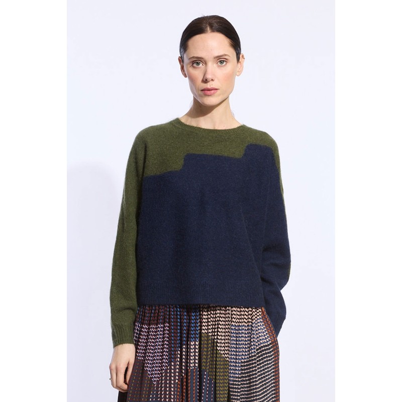 Pull Eliott Milos Vert Bleu