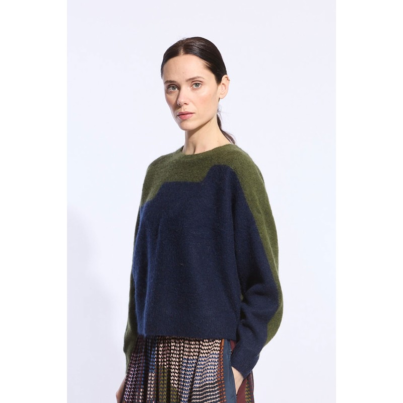Pull Eliott Milos Vert Bleu